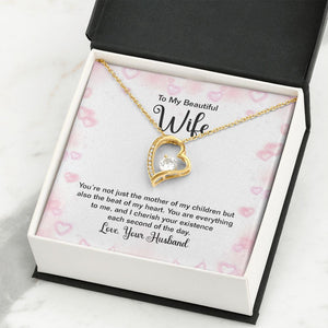 Wife - Beat of My Heart Mother of MY CHILDREN  Forever Love Necklace for Mother's Day Birthday Thinking of You