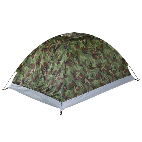 Camping Tent for 1-2 Person Single Layer Outdoor Portable Camouflage Travel Beach Tent Waterproof Ultralight Tent