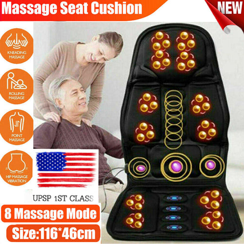 8 Modes Full Body Massager Cushion Back Seat Chair Car Pad Heat Mat Home Office