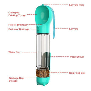 Portable Pet Water Bottle Dispenser Dog Cat Travel Drinking Feeder 300Ml/ 500Ml