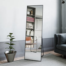 Load image into Gallery viewer, Full Length Mirror, 58&quot;X18&quot; Standing Hanging or Leaning against Wall Floor Mirrors Body Dressing Wall-Mounted for Living Room, Bedroom with Aluminum Alloy Thin Frame, Black