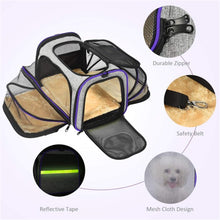 Load image into Gallery viewer, Pet Travel Bag Safe Airline Approved Expandable Foldable Soft-Sided Dog Carrier 3 Doors 2 Reflective Tapes