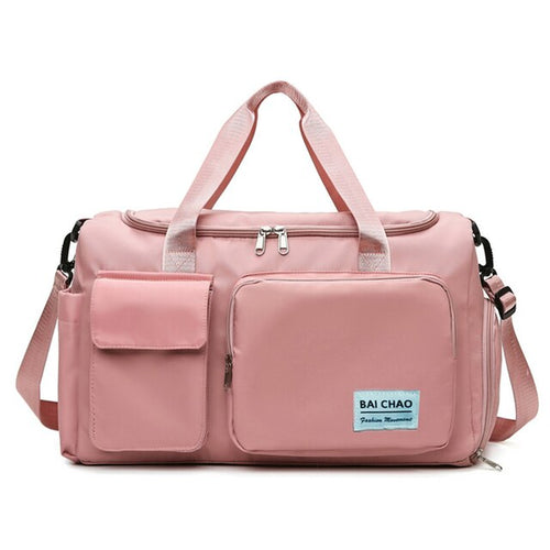 New Women Travel Bag Large Capacity Wet Dry Separation Yoga Gym Bag Waterproof Nylon Luggage Duffel Bag Fitness Sport Handbag