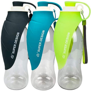 Portable Pet Water Bottle Dispenser Dog Cat Travel Drinking Feeder Tray Bowl US