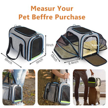 Load image into Gallery viewer, Pet Travel Bag Safe Airline Approved Expandable Foldable Soft-Sided Dog Carrier 3 Doors 2 Reflective Tapes