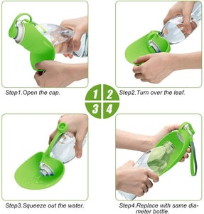 Pet Water Bottle for Travel Portable Water Dispenser for Dogs+Pet Waste Bag 20Oz