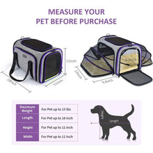 Load image into Gallery viewer, Pet Travel Bag Safe Airline Approved Expandable Foldable Soft-Sided Dog Carrier 3 Doors 2 Reflective Tapes