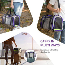 Load image into Gallery viewer, Pet Travel Bag Safe Airline Approved Expandable Foldable Soft-Sided Dog Carrier 3 Doors 2 Reflective Tapes