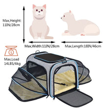 Load image into Gallery viewer, Pet Travel Bag Safe Airline Approved Expandable Foldable Soft-Sided Dog Carrier 3 Doors 2 Reflective Tapes