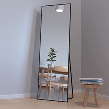 Load image into Gallery viewer, Full Length Mirror, 58&quot;X18&quot; Standing Hanging or Leaning against Wall Floor Mirrors Body Dressing Wall-Mounted for Living Room, Bedroom with Aluminum Alloy Thin Frame, Black