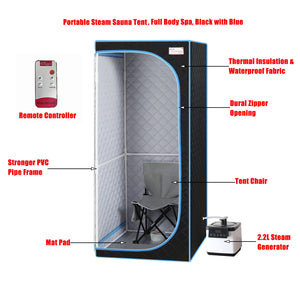 Portable Steam Sauna Tent Home Personal Sauna Room Full Body Spa 2.2L 1000W US