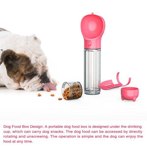 Pet Dog Cat Water Bottle Outdoor Travel Drinking Dispenser Feeder Tray Bowl Cup-