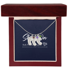 Load image into Gallery viewer, Silver  3-footprints necklace with birthstones in luxury box with LED