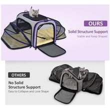 Load image into Gallery viewer, Pet Travel Bag Safe Airline Approved Expandable Foldable Soft-Sided Dog Carrier 3 Doors 2 Reflective Tapes