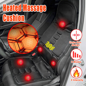 8 Modes Full Body Massager Cushion Back Seat Chair Car Pad Heat Mat Home Office