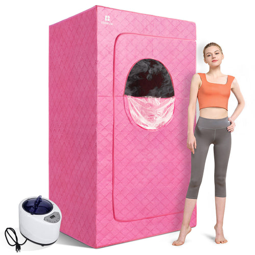 Pink Full Size 1000W Portable Personal Steam Sauna Heated Home Spa Detox Therapy