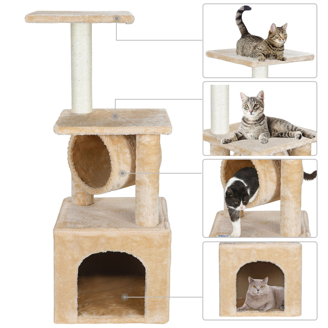 36 Inch Cat Tree Tower Activity Center Large Playing House Condo for Rest&Sleep