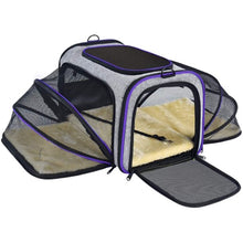 Load image into Gallery viewer, Pet Travel Bag Safe Airline Approved Expandable Foldable Soft-Sided Dog Carrier 3 Doors 2 Reflective Tapes