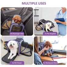 Load image into Gallery viewer, Pet Travel Bag Safe Airline Approved Expandable Foldable Soft-Sided Dog Carrier 3 Doors 2 Reflective Tapes