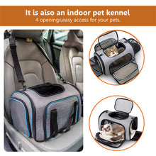 Load image into Gallery viewer, Pet Travel Bag Safe Airline Approved Expandable Foldable Soft-Sided Dog Carrier 3 Doors 2 Reflective Tapes